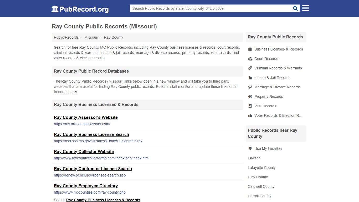 Free Ray County Public Records (Missouri Public Records)