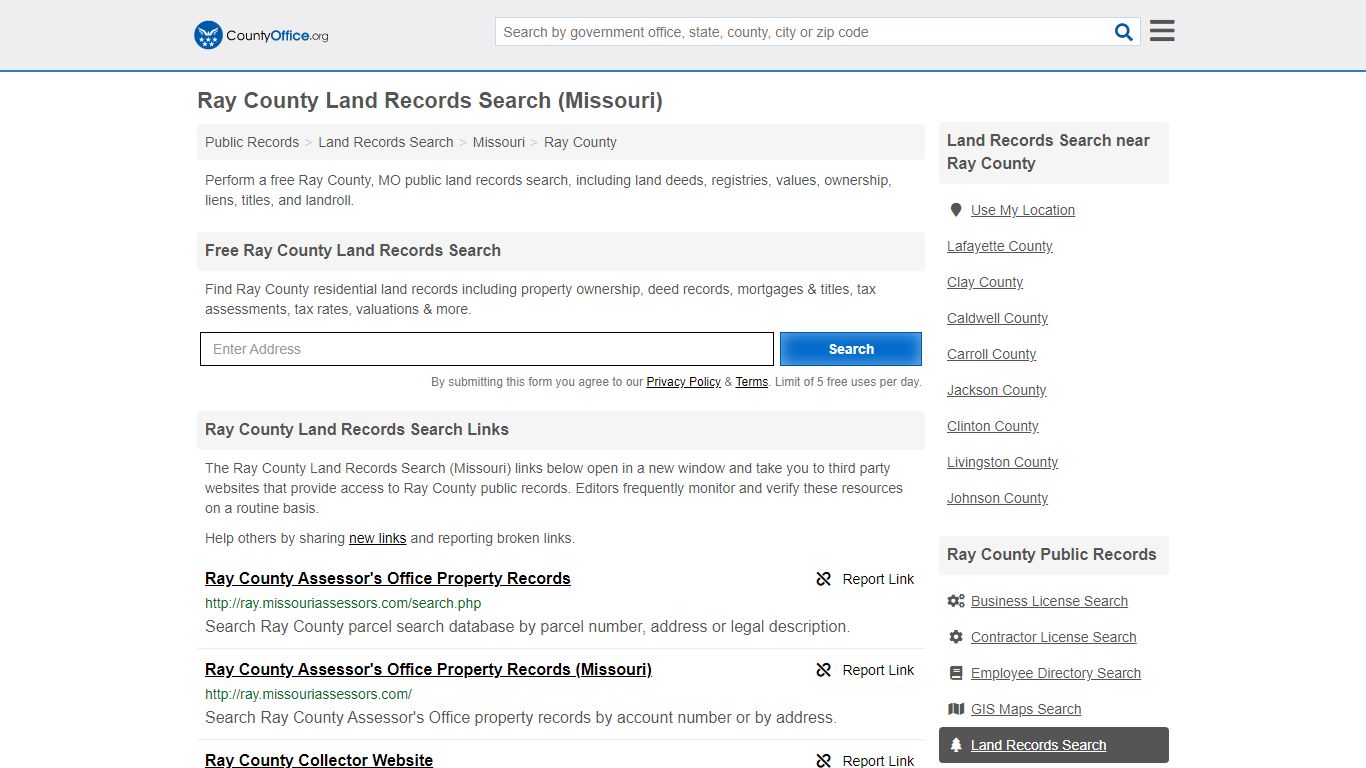 Land Records Search - Ray County, MO (Deeds, GIS Maps ...